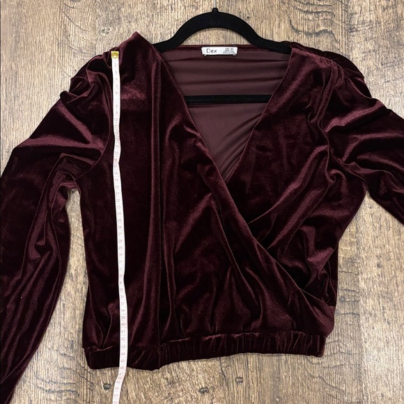 Dex Burgundy Velvet Top - Picture 8 of 11
